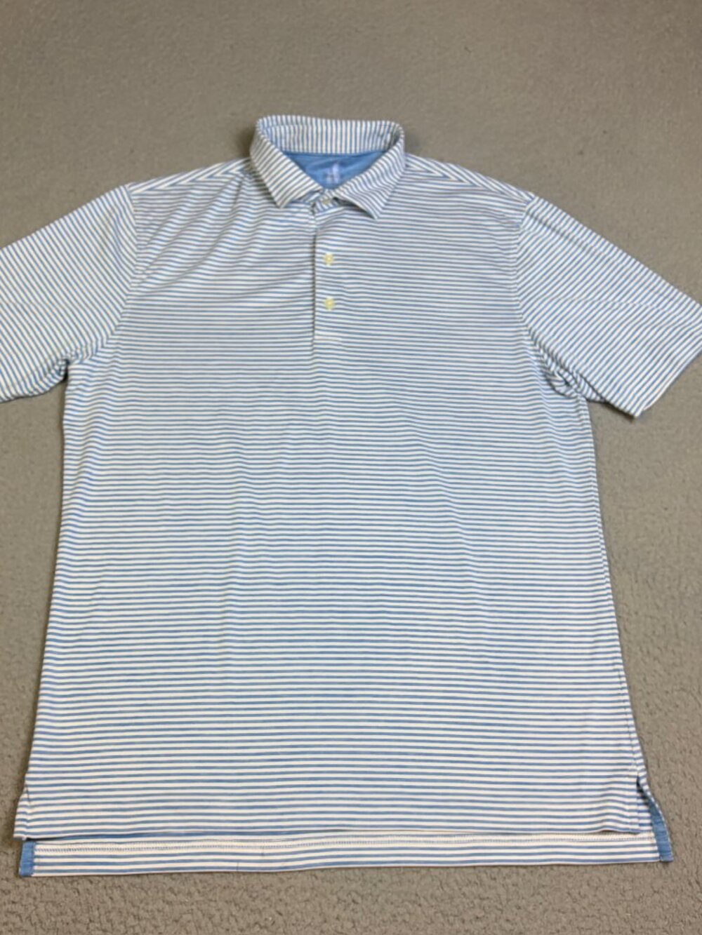 Johnnie-O Performance Golf Polo Mens M Green Stripe Performance Casual Stretch